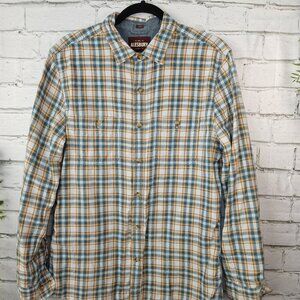MENS ALESBURY PLAID BUTTON DOWN, LONG SLEEVE, LINED, SIZE MEDIUM